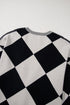 Colorblock Drop Shoulder V-Neck Button Front Cardigan Sweater